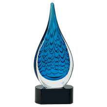 Load image into Gallery viewer, 12 1/2&quot; Blue Raindrop Art Glass Size
