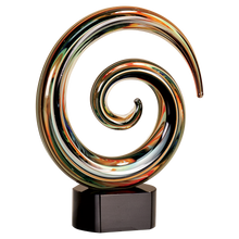 Load image into Gallery viewer, 9 1/4&quot; Colored Spiral Art Glass Size
