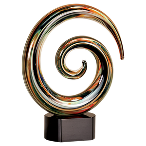 9 1/4" Colored Spiral Art Glass Size