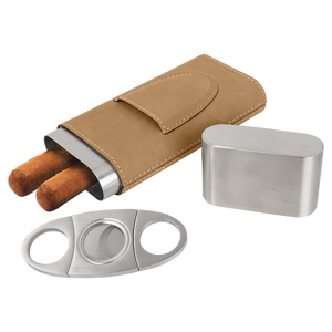 Custom Leatherette Cigar Case with Cutter