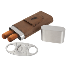 Load image into Gallery viewer, Custom Leatherette Cigar Case with Cutter
