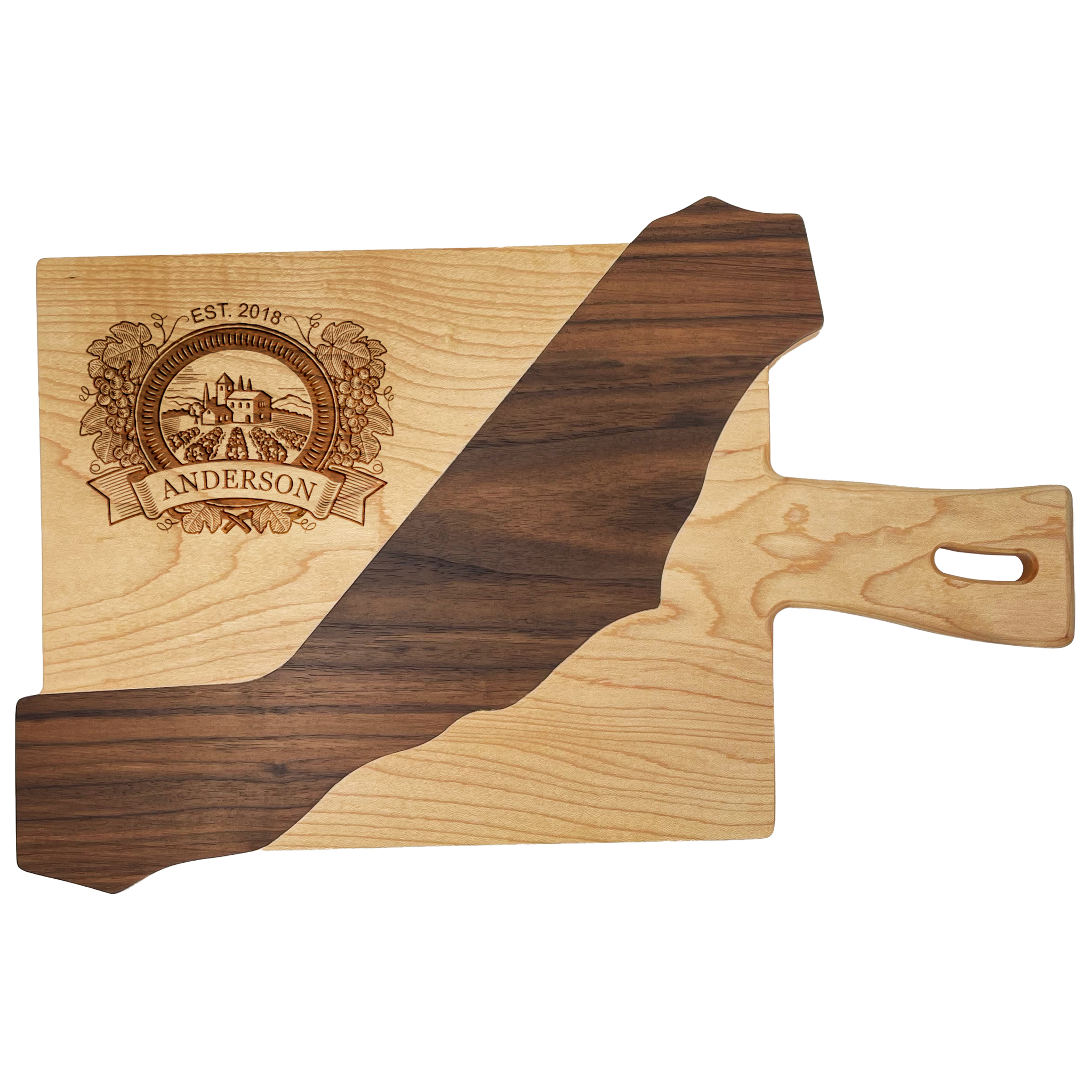 Mother's Day Special!, Personalized Gift for Mom, Maple and Black Walnut Cutting  Board, Serving Tray