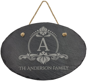 Custom Oval Slate Decor with Hanger String