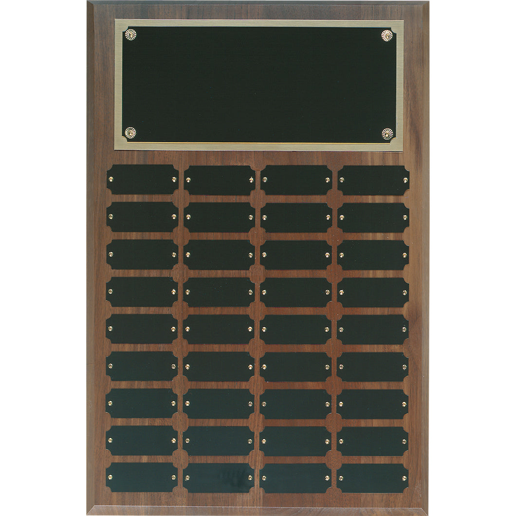 Walnut Completed Perpetual Plaque-36 Name Plates