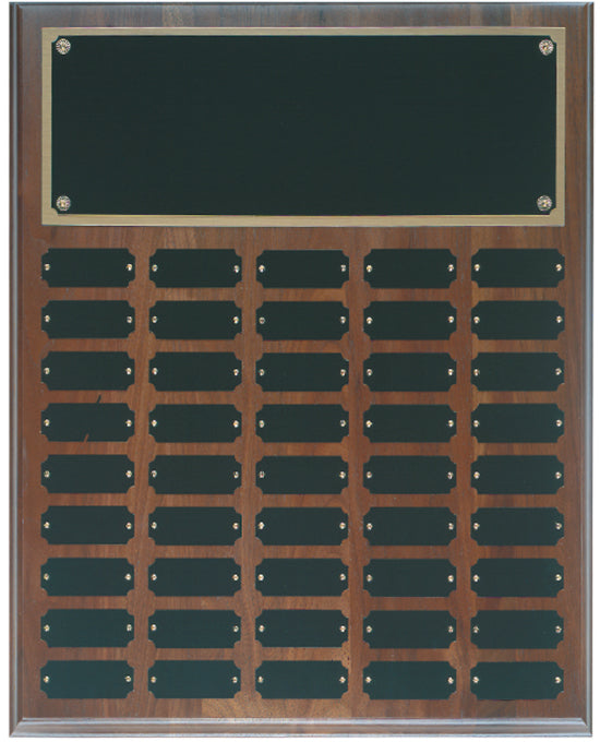 Walnut Completed Perpetual Plaque-45 Name Plates